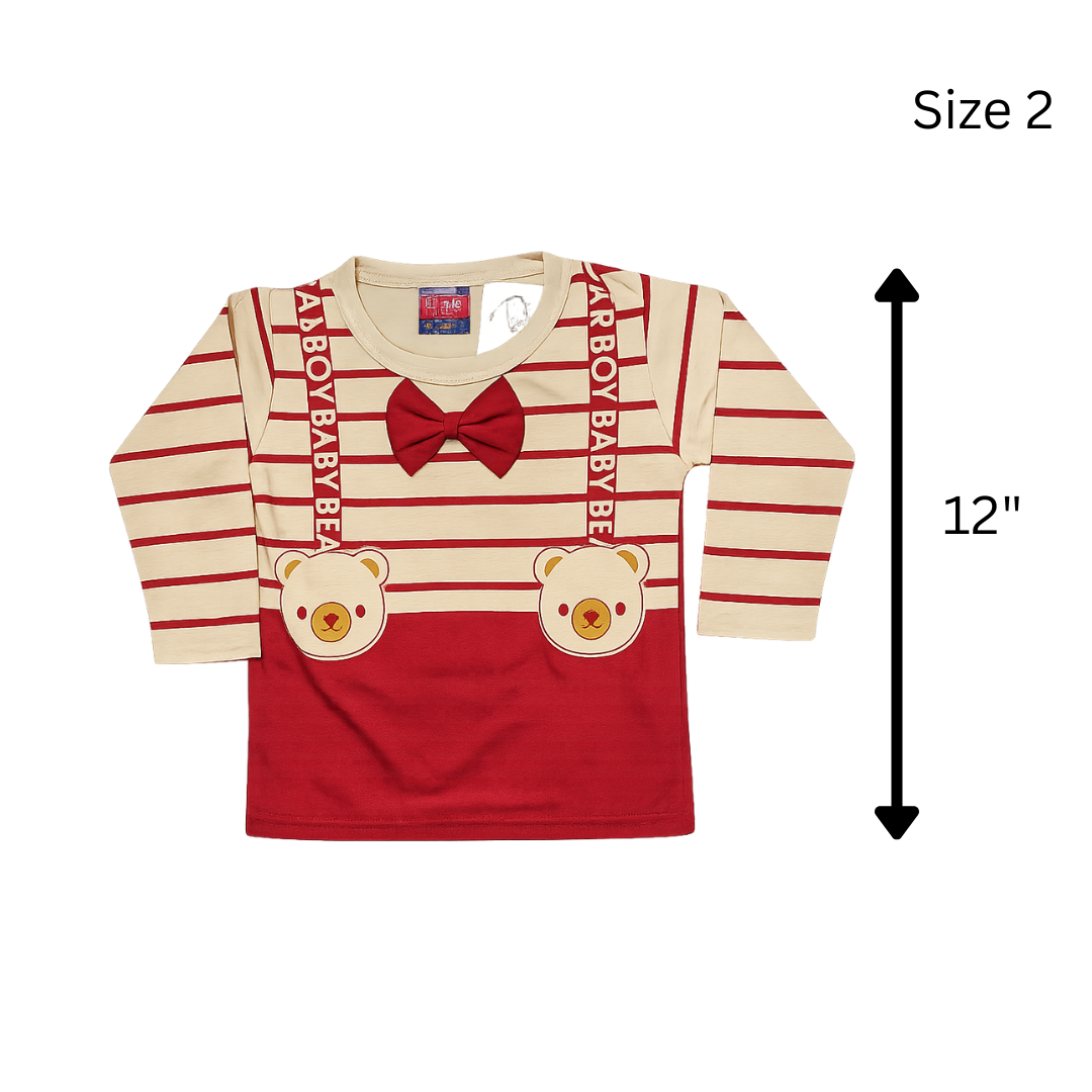3D bear Baby boy dress Full sleeves round neck | Full suit