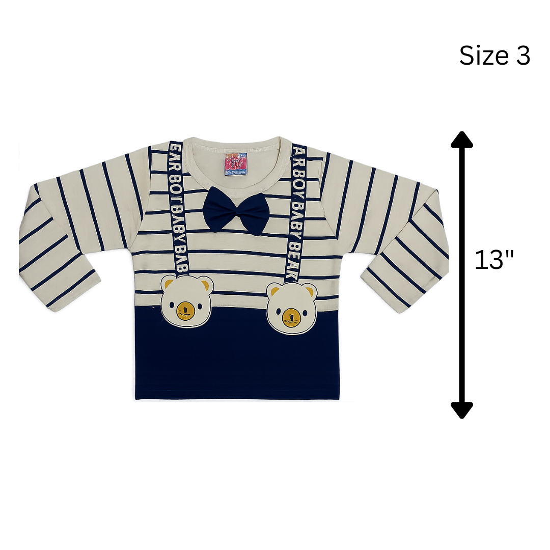 3D bear Baby boy dress Full sleeves round neck | Full suit