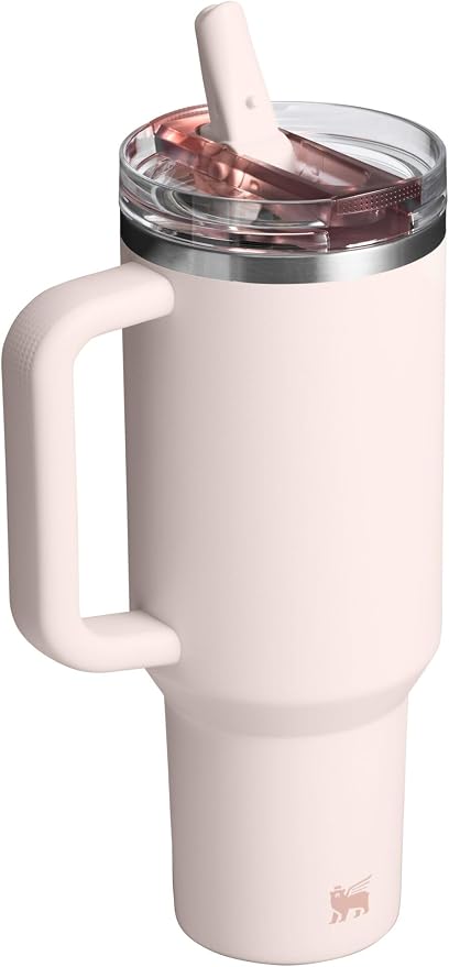Stanley Quencher H2.0 FlowState Stainless Steel Vacuum Insulated Tumbler with Lid and Straw 40oz baby pink