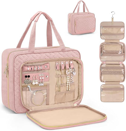 Large Travel Cosmetic Bag with Waterproof Hanging Hook