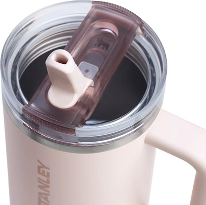 Stanley Quencher H2.0 FlowState Stainless Steel Vacuum Insulated Tumbler with Lid and Straw 40oz baby pink