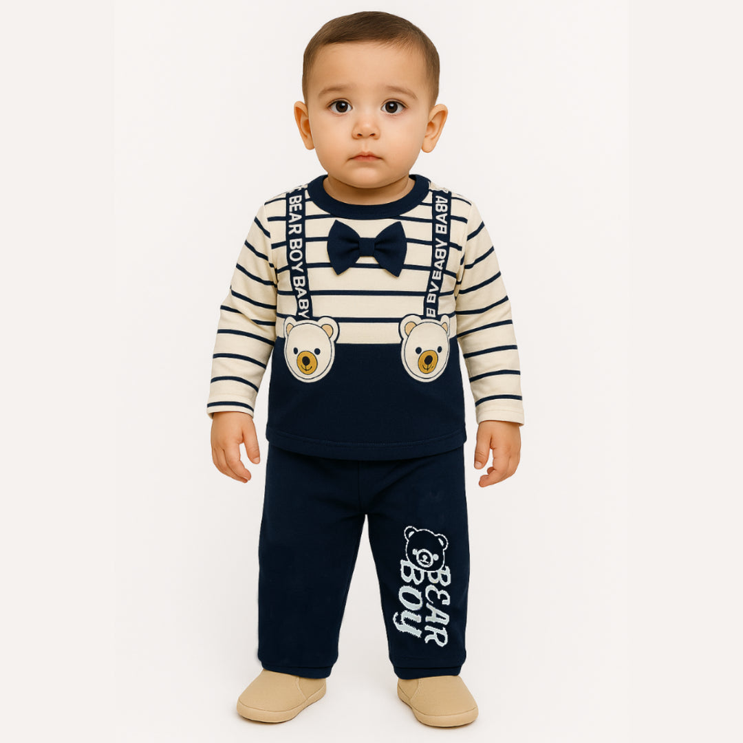 3D bear Baby boy dress Full sleeves round neck | Full suit