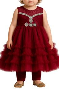 Maroon Frock Elegance