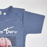 Blue printed half sleeves T shirt with shorts