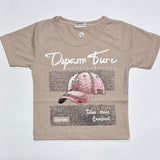 Baige printed half sleeves T shirt and shorts | Full suit