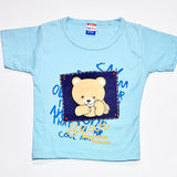 Cute bear printed half sleeves T shirt with shorts