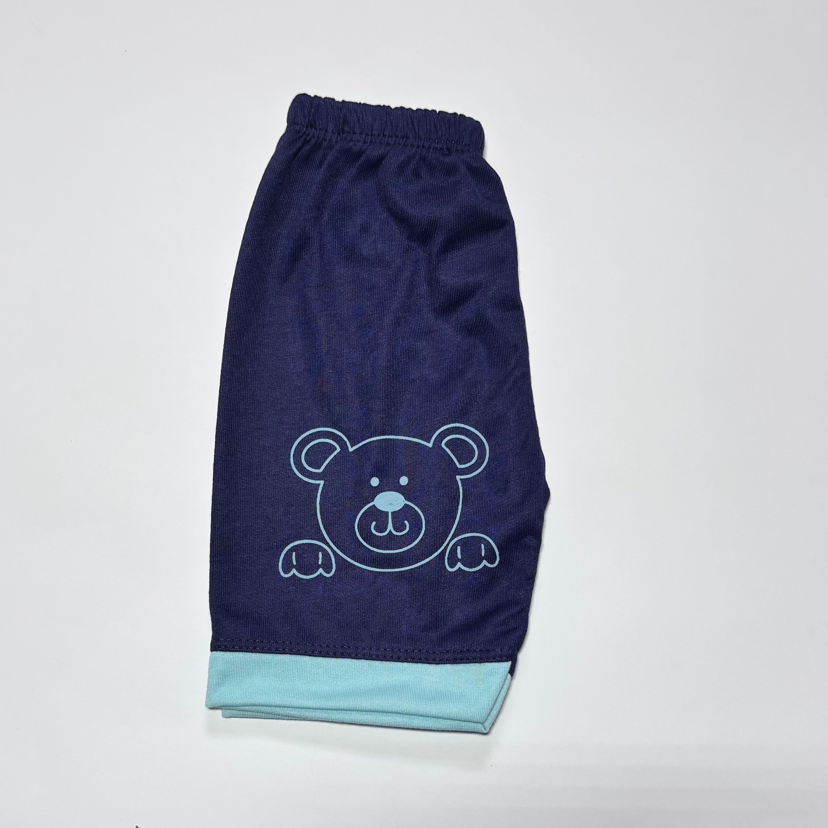 Cute bear printed half sleeves T shirt with shorts