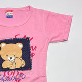 Cute bear printed half sleeves T shirt with shorts