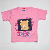 Cute bear printed half sleeves T shirt with shorts