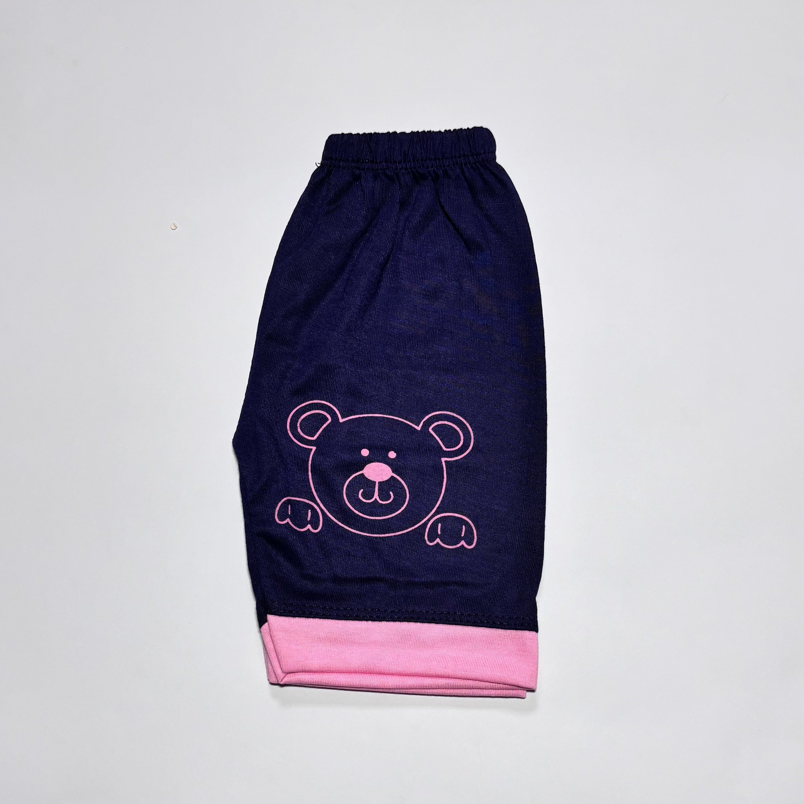 Cute bear printed half sleeves T shirt with shorts