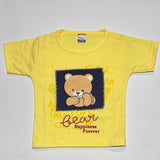 Cute bear printed half sleeves T shirt with shorts