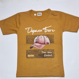 Half sleeves T shirt and shorts Brown printed  | Full suit