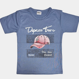 Blue printed half sleeves T shirt with shorts