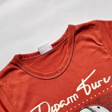 orange printed half sleeves T shirt and shorts | Full suit