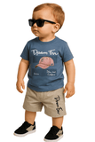 Blue printed half sleeves T shirt with shorts