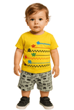 Cute robo printed half sleeves T shirt with shorts | Full suit