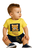 Cute bear printed half sleeves T shirt with shorts