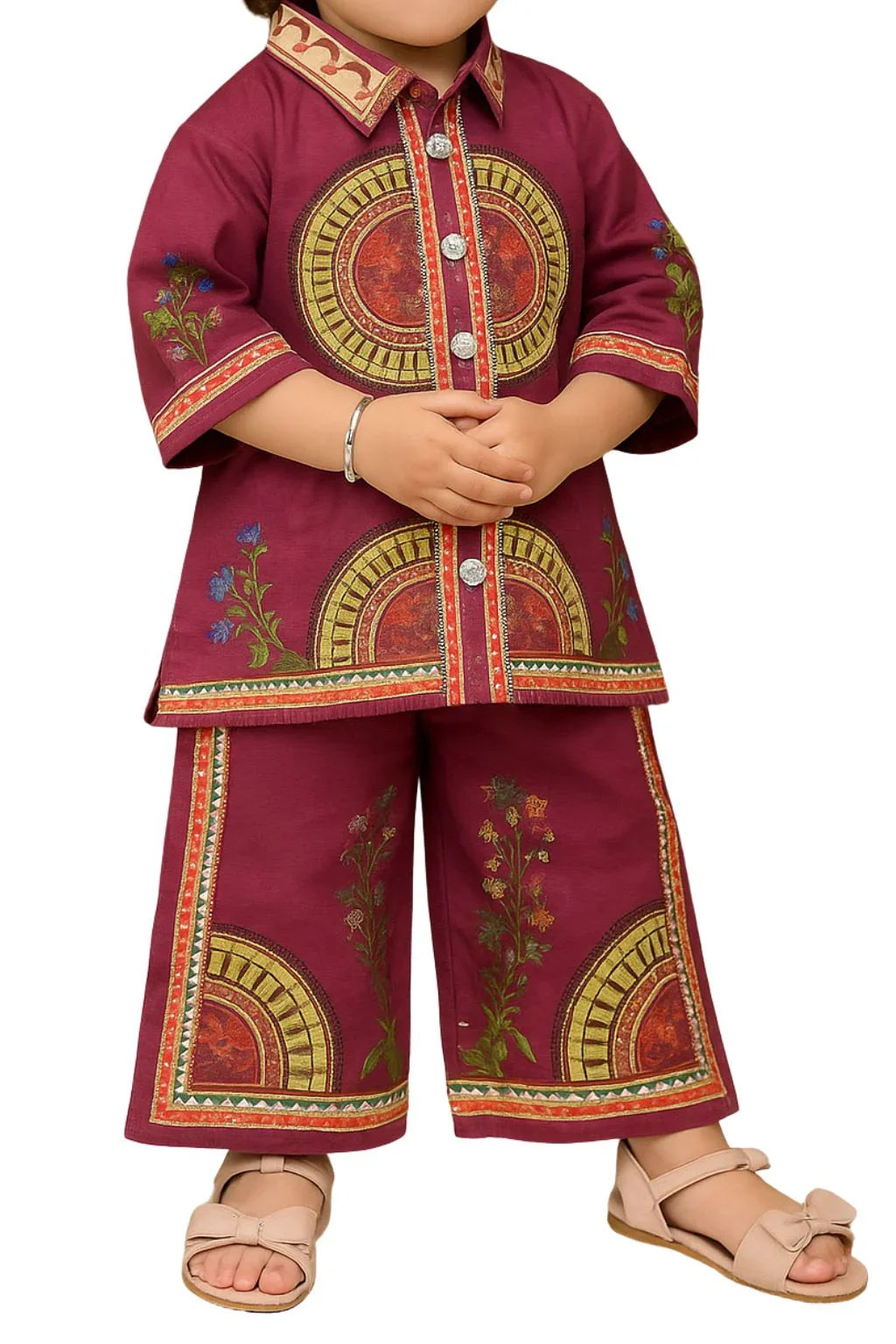 Kurti with plazo pant and necklace | Eastern wear