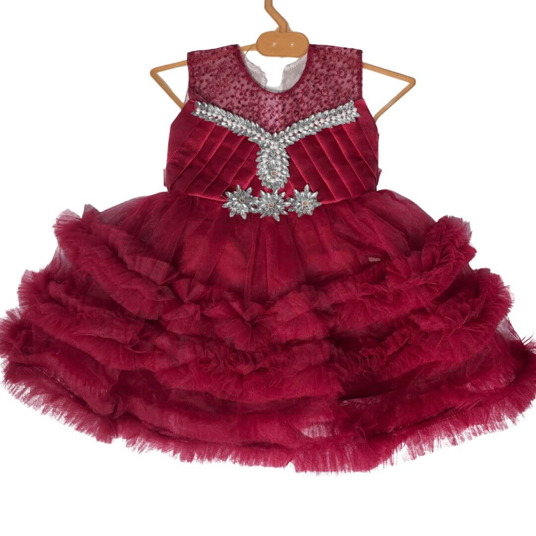 Maroon Frock Elegance