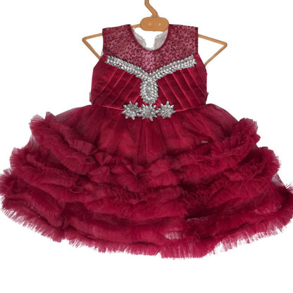 Maroon Frock Elegance