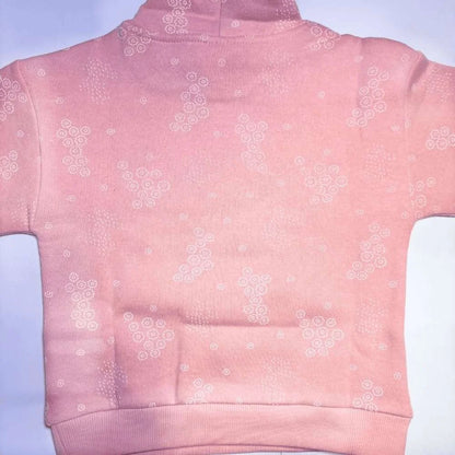 Pink hoddie embroidered bird