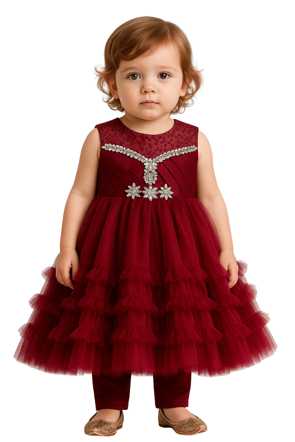 Maroon Frock Elegance
