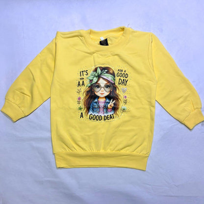 Printed barbie kids winter Full sleeves T shirt and trousers