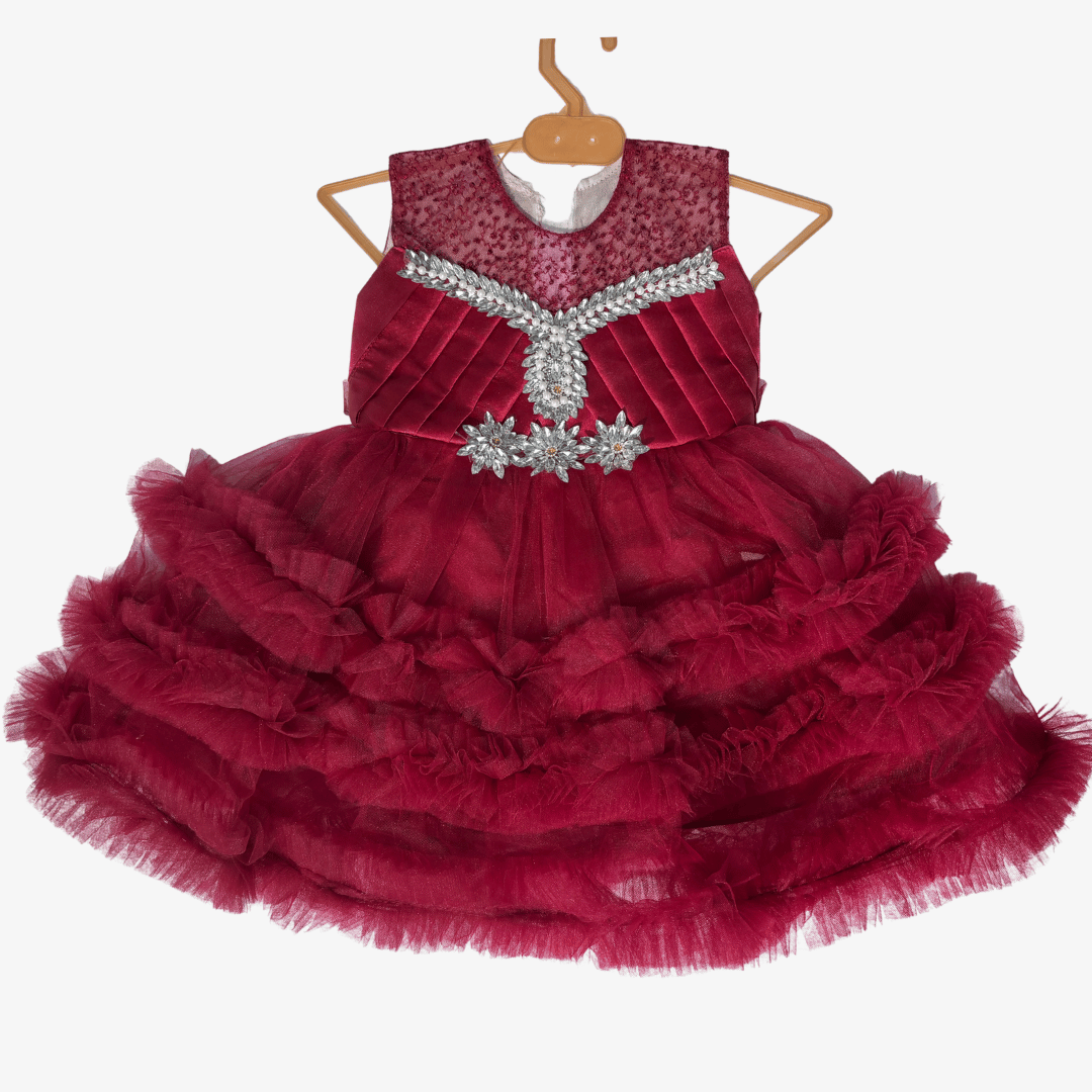 Maroon Frock Elegance