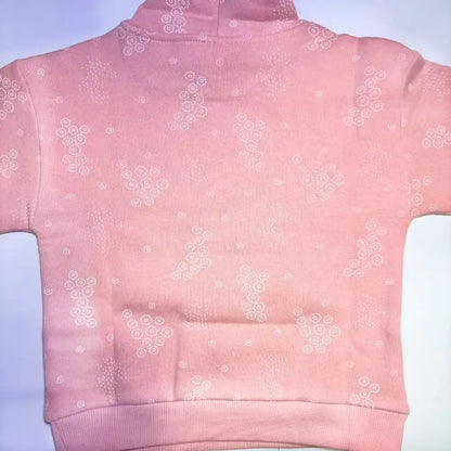 Pink hoddie embroidered bird