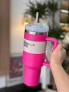 Stanley Quencher H2.0 FlowState Stainless Steel Vacuum Insulated Tumbler with Lid and Straw 40oz baby pink