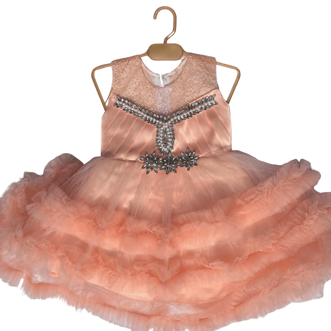 Elegant Baby Frock | PEACH